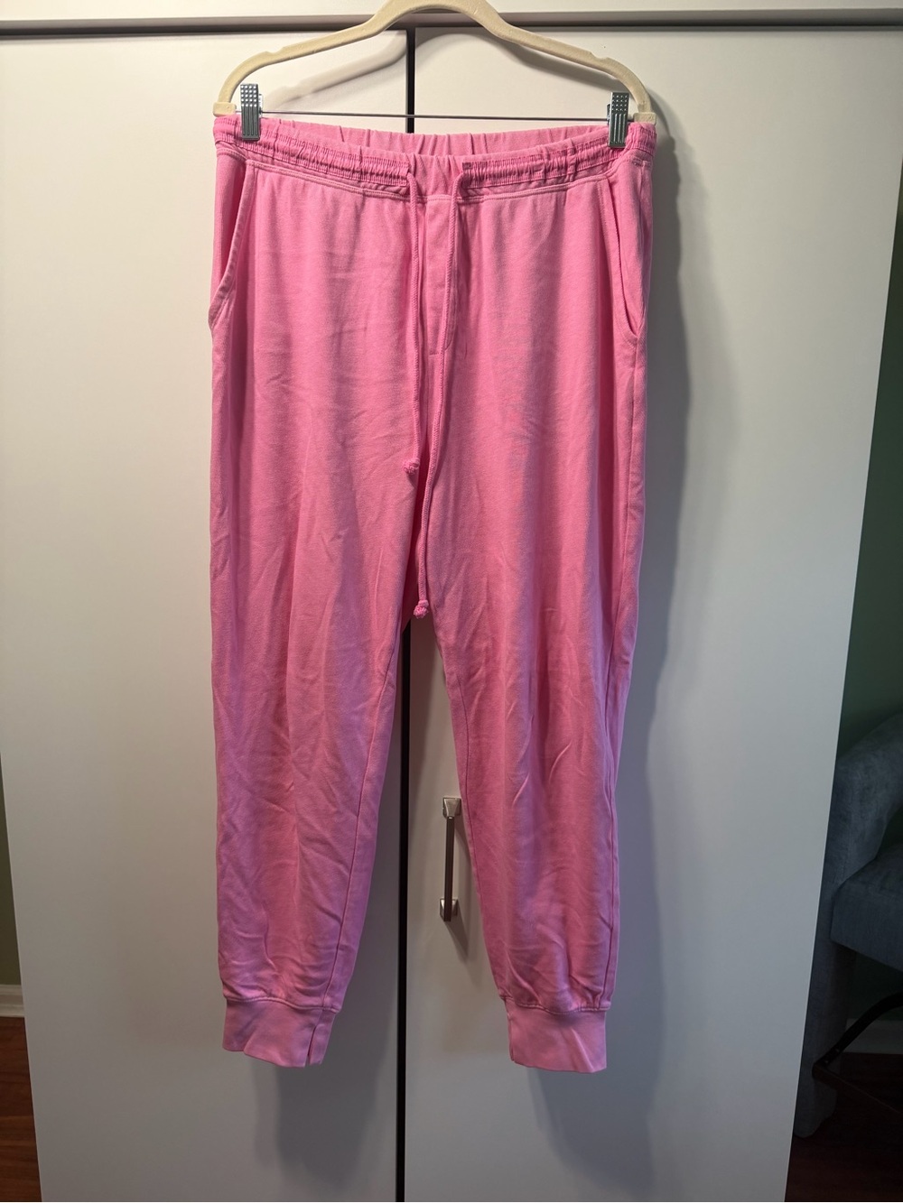 aerie Pink Ribbed Waistband Jogger Pants